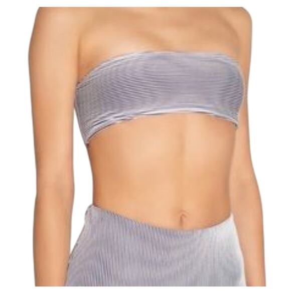 Eberjey Porto Bandeau Bikini Top - Blue White Stripe NWT Size Medium - Picture 1 of 7